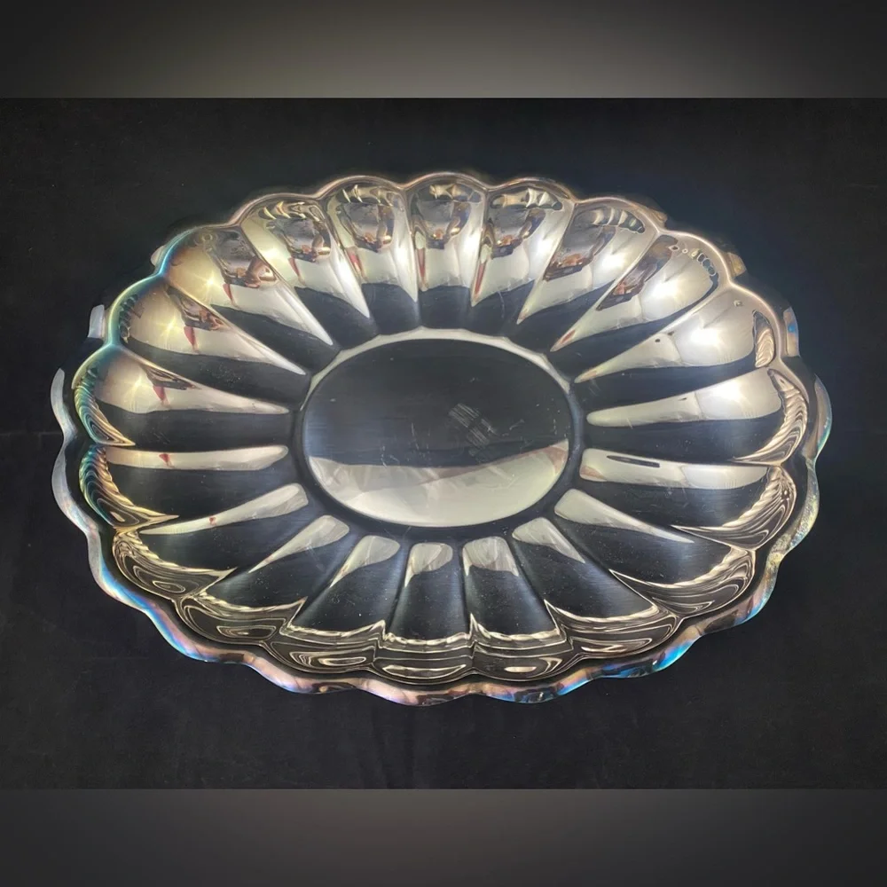 REED & BARTON 110 HOLIDAY Silverplate Oval Serving Platter Bowl 15